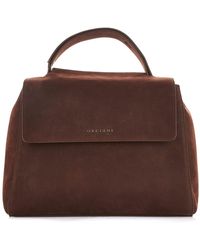 Orciani Brown Suede Handbag