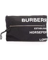 Burberry Logo-printed Clutch - Black