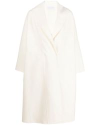 Damen Bekleidung Mäntel Lange Jacken und Winterjacken Alberta Ferretti Wolle Oversized-Mantel in Wickeloptik in Weiß 