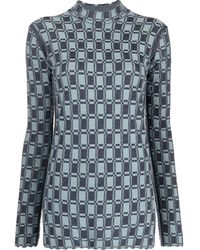 KENZO Pullover mit geometrischem Print - Blau