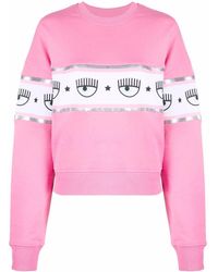 Training Chiara Ferragni Baumwolle Andere materialien sweatshirt in Pink und Fitnesskleidung Sweatshirts Damen Bekleidung Sport- 