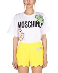 Damen Bekleidung Oberteile T-Shirts Boutique Moschino Andere materialien t-shirt in Weiß 
