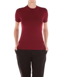 Tara Jarmon Burgundy Viscose T-shirt - Red