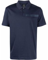 Armani Exchange Poloshirt mit Logo-Print - Blau