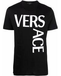 Versace Schmales T-Shirt mit Logo - Schwarz