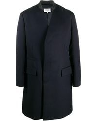 Maison Margiela Single-breasted Wool Coat - Blue