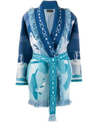 Alanui Blue Cashmere Cardigan