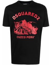 DSquared² T-Shirt mit Logo-Print - Schwarz