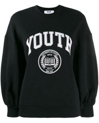 MSGM Black Cotton Sweatshirt