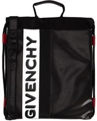 Givenchy Black Backpack In Calf Leather Closed By Coulisse With Two-tone Logo On The Front.