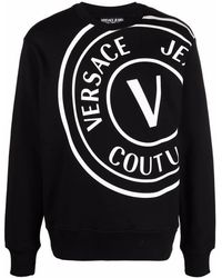 Versace Jeans Couture Sweatshirt mit Logo-Print - Blau