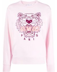 KENZO Tiger Sweatshirt mit Logo - Pink
