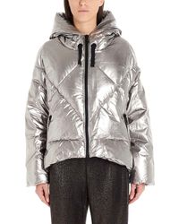 Liu Jo Silver Polyamide Down Jacket - Metallic