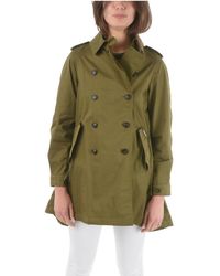 Woolrich Damen baumwolle trench coat - Grün