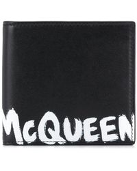 Alexander McQueen Portemonnaie mit Logo - Schwarz