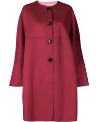 Marni Burgundy Wool Coat - Red