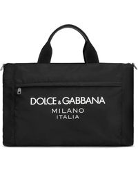 Dolce & Gabbana Calfskin And Denim Crossbody Bag With Logo in Black for Men  | Lyst