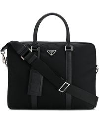 Prada Black Synthetic Fibres Briefcase