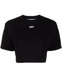 Off-White c/o Virgil Abloh Cropped-T-Shirt mit Logo - Schwarz
