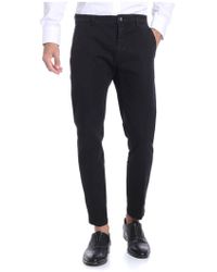 Department 5 Black Cotton Trousers