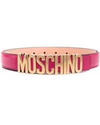 Moschino Gürtel mit Logo-Schild - Pink