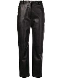 Stella McCartney Leder Cropped-Hose in Schwarz Damen Bekleidung Hosen und Chinos Skinny Hosen 
