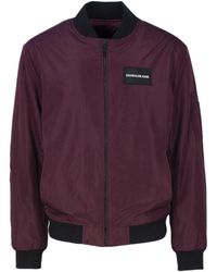 Calvin Klein Burgundy Polyester Outerwear Jacket - Purple