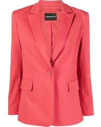 Emporio Armani Baumwolle Einreihiger Blazer in Pink Sakkos und Anzugsjacken Damen Bekleidung Jacken Blazer 