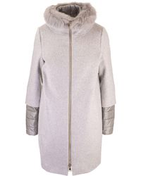 Herno Grey Cotton Coat - Gray