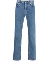 Off-White c/o Virgil Abloh Straight-Leg-Jeans mit Logo-Print - Blau
