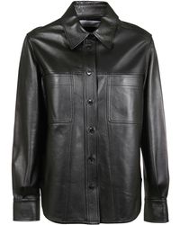 Calvin Klein SCHWARZ LEDERHEMD