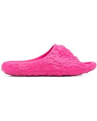 Herren Schuhe Sandalen Versace Medusa Dimension Pantoletten in Pink für Herren Pantoletten und Zehentrenner Ledersandalen 