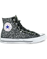 high top silver glitter converse