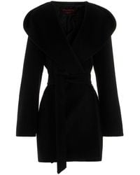 Max Mara Studio Wool March Coat In Black Lyst