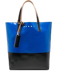Marni Shopper in Colour-Block-Optik - Blau