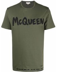 Alexander McQueen T-Shirt mit Logo-Print - Grün