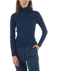 Damen Bekleidung Pullover und Strickwaren Ponchos und Ponchokleider Aspesi Wolle Wolle sweater in Blau 