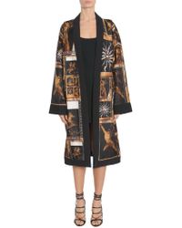 Fausto Puglisi MEHRFARBIG SEIDE MANTEL - Schwarz
