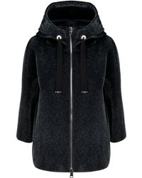 Herno Black Polyamide Coat
