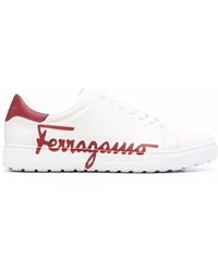 Ferragamo Sneakers mit Logo-Print - Weiß