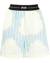MSGM Shorts mit Print - Blau