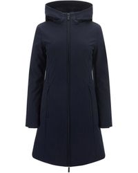 Woolrich Andere materialien mantel in Blau Damen Bekleidung Mäntel Lange Jacken und Winterjacken 