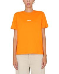 MSGM Damen baumwolle t-shirt - Orange