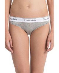 Calvin Klein Grey Cotton Brief - Gray