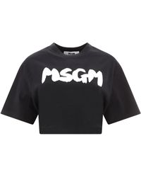 MSGM Damen andere materialien t-shirt - Schwarz