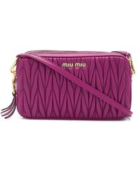Miu Miu Purple Leather Shoulder Bag