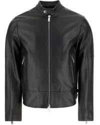 DSquared² Leather Jacket - Men - Black