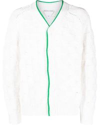 Bottega Veneta Baumwolle Polyamid strickjacke in Weiß für Herren Herren Bekleidung Pullover und Strickware Strickjacken 