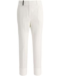 Peserico Damen baumwolle hose - Weiß
