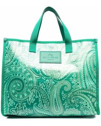Etro Handtasche mit Paisley-Print - Grün